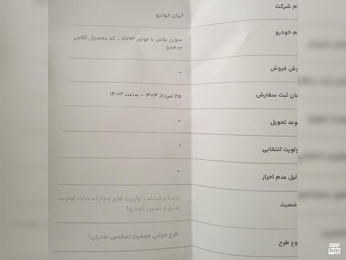  حواله فروش سمند سورن ۱۴۰۳ دوگانه سوز صفر سفید بدون رنگ خراسان رضوی تربت جام (۲۸ شهریور ۱۴۰۳)