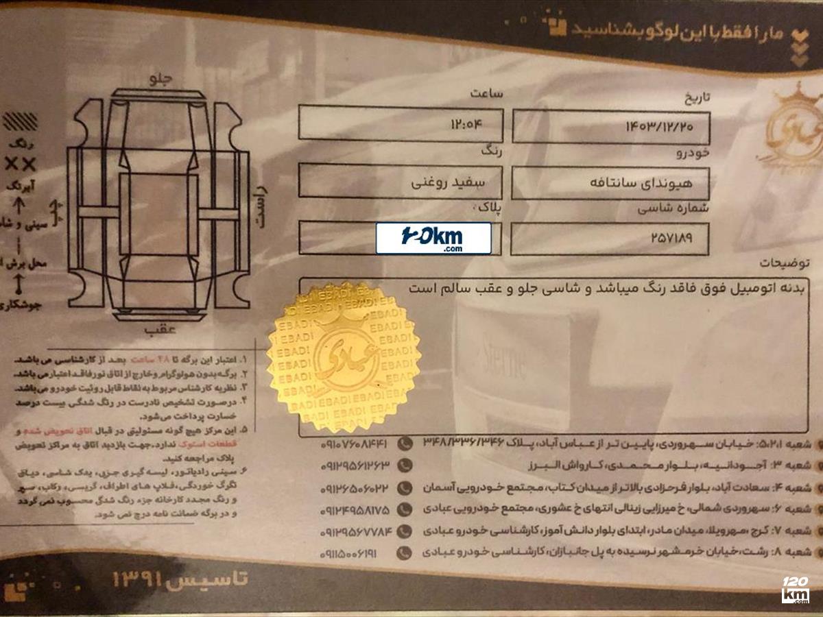 فروش هیوندای سانتافه ix45 ۲۰۱۴ (کم کارکرد) سفید بدون رنگ تهران (۵ اردیبهشت ۱۴۰۴)