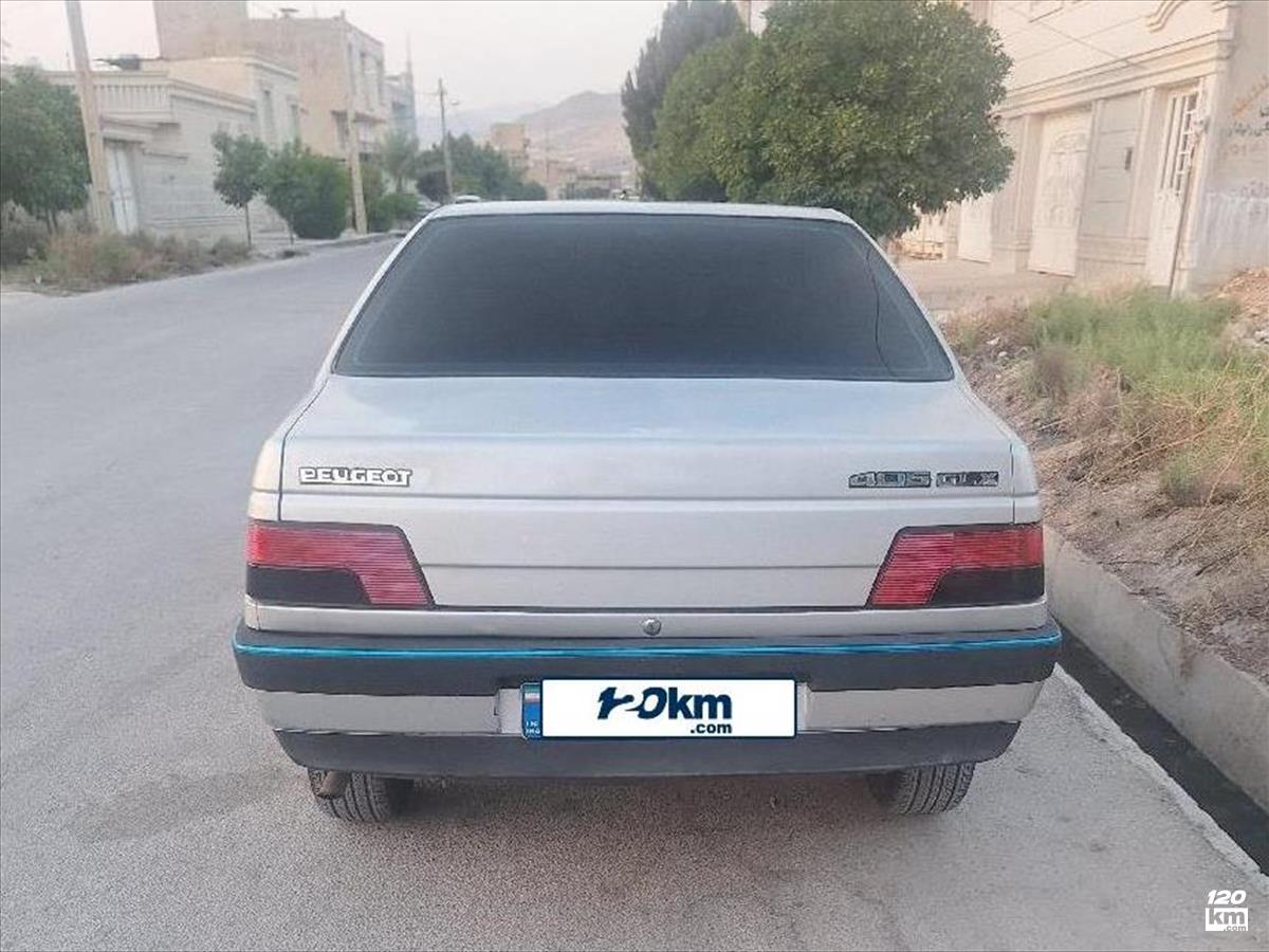 فروش پژو 405 GLX ۱۳۹۵ دوگانه سوز نقره ای دو لکه رنگ فارس نورآباد (۱۷ تیر ۱۴۰۴)