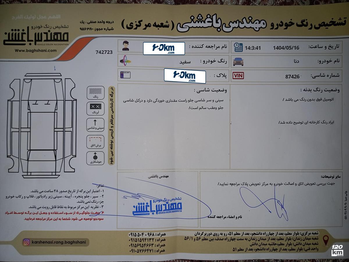 فروش دنا پلاس ۱۴۰۳ (کم کارکرد) سفید بدون رنگ مشهد اندیشه (۱۷ مرداد ۱۴۰۴)
