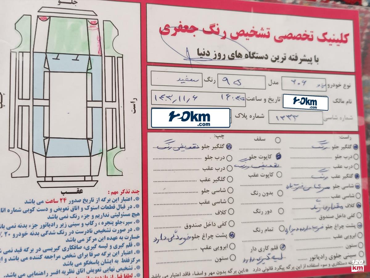 فروش پژو 206 تیپ 2 ۱۳۹۵ (کم کارکرد) سفید چند لکه رنگ اردبیل کارشناسان (۸ مهر ۱۴۰۴)