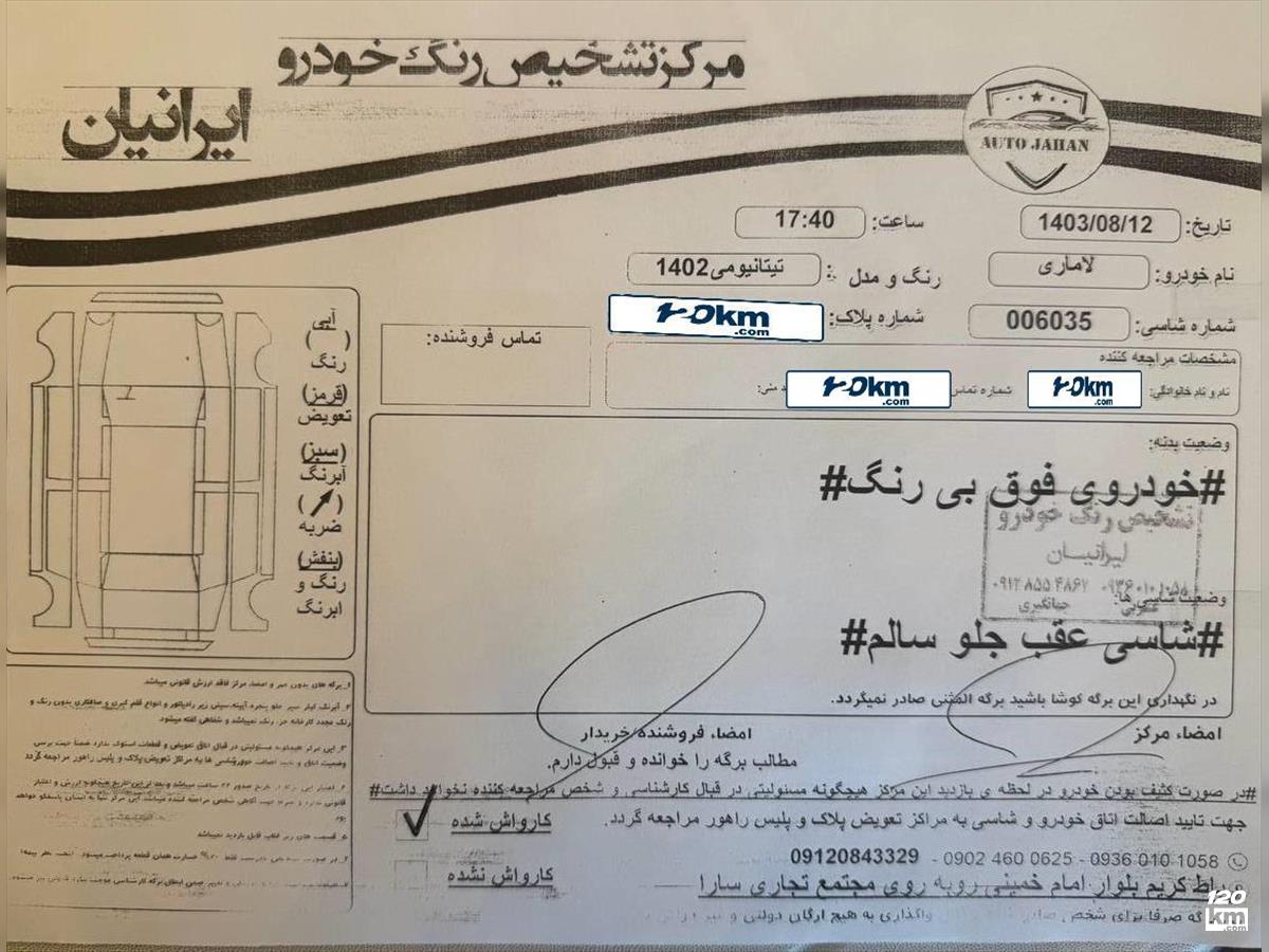 فروش لاماری ایما 1.5T GDi ۱۴۰۲ تیتانیومی بدون رنگ تهران پرند (۸ مهر ۱۴۰۴)