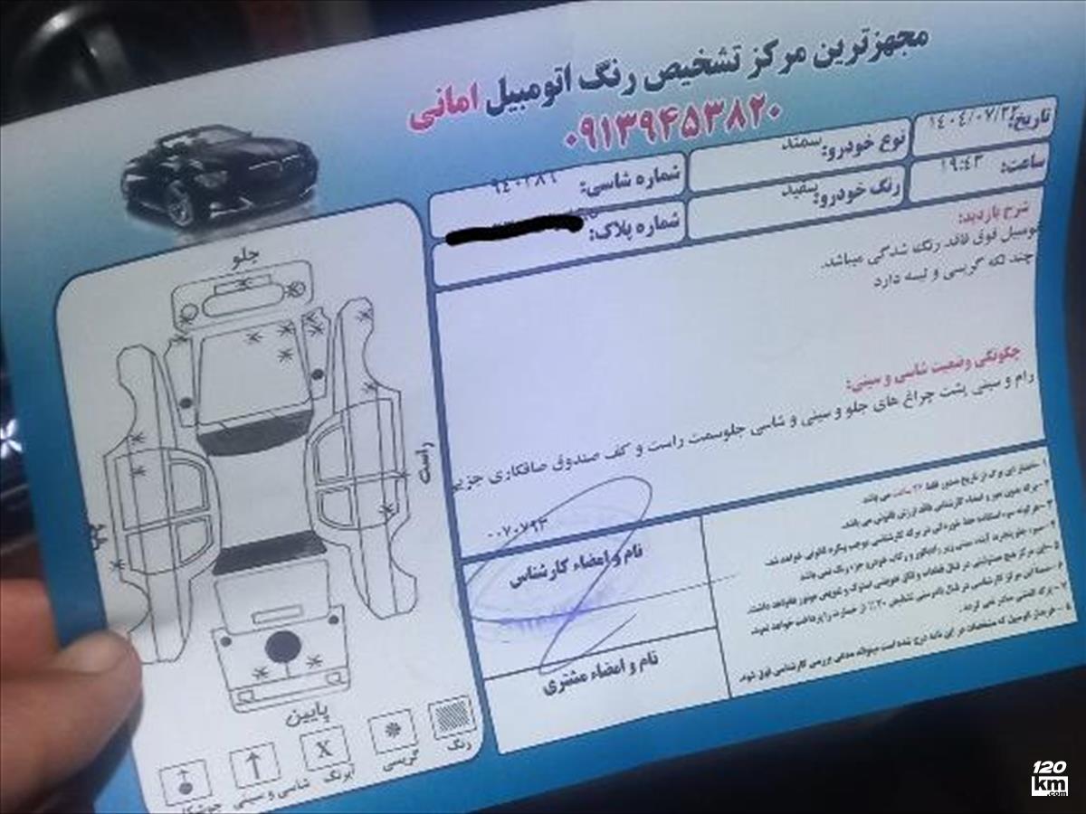 فروش سمند LX EF7 ۱۳۹۳ سفید بدون رنگ کرمان سیرجان (۱۳ آبان ۱۴۰۴)