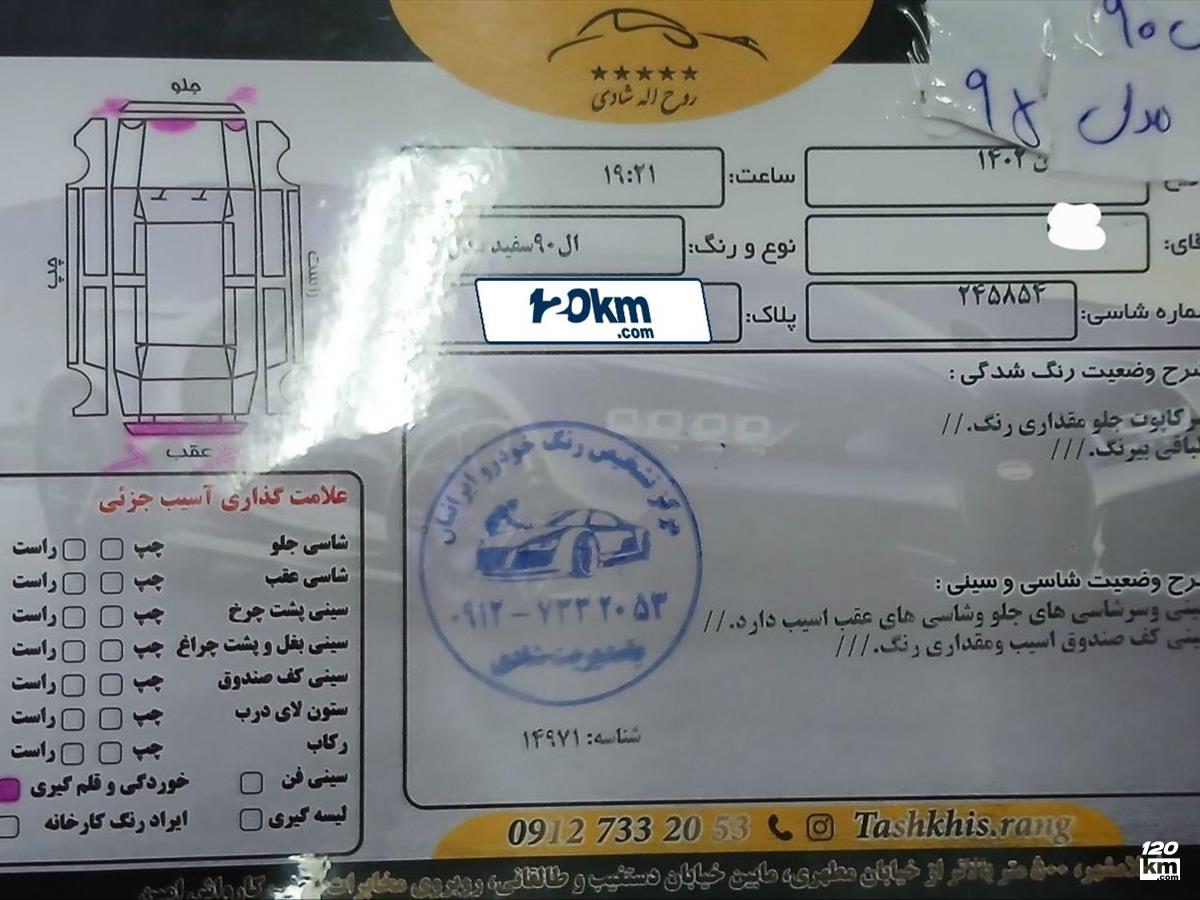 فروش رنو تندر 90 (ال 90) E2 ۱۳۹۵ سفید یک لکه رنگ تهران اسلامشهر (۲۴ آبان ۱۴۰۴)