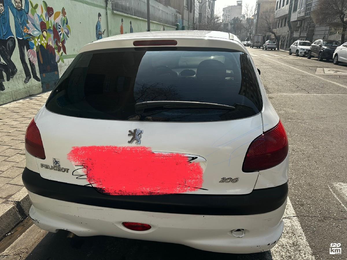 فروش پژو 206 تیپ 2 ۱۳۹۱ سفید کاپوت تعویض تهران پیروزی (۲۵ بهمن ۱۴۰۴)